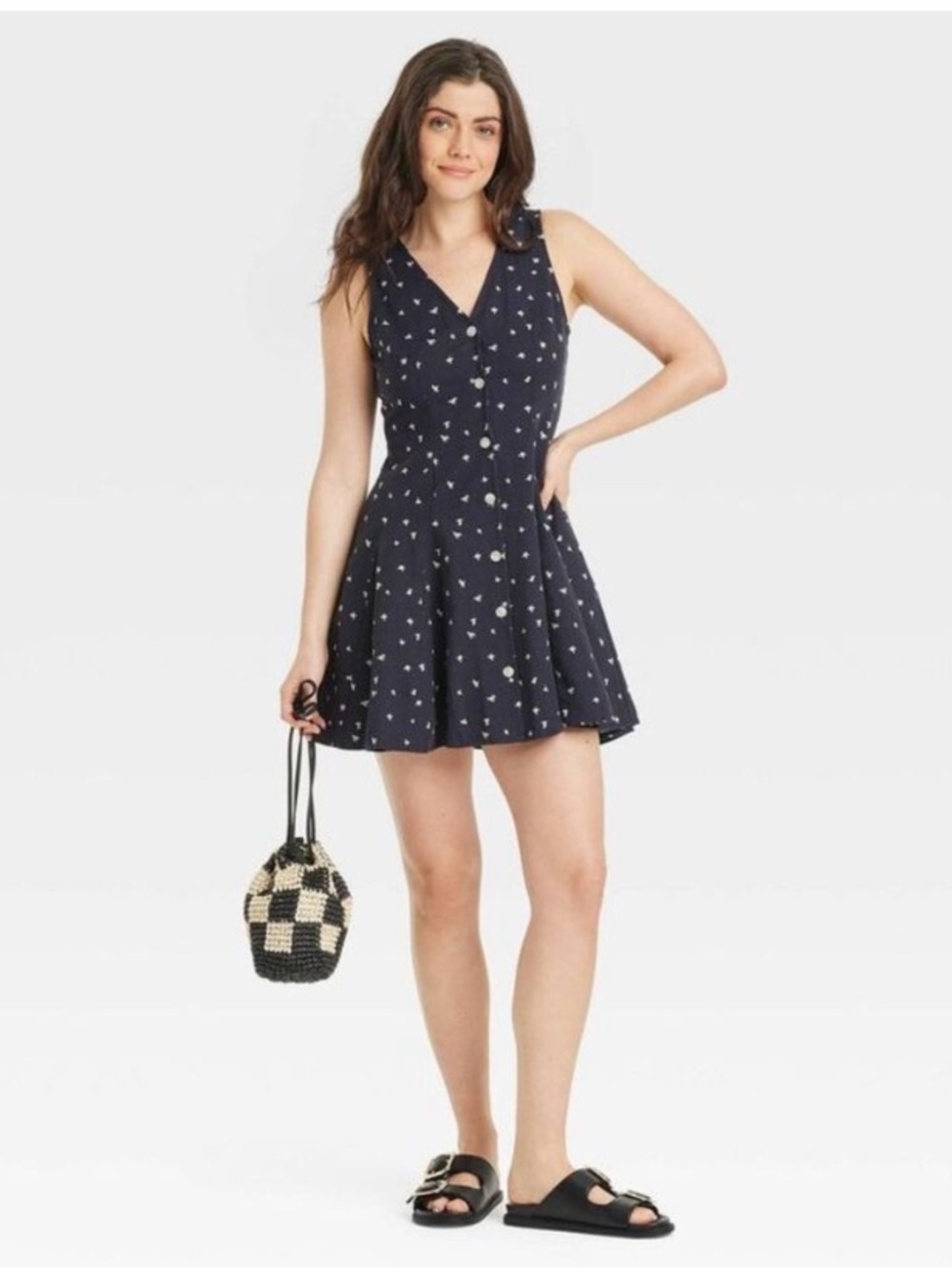Button-Front Godet Mini A-Line Dress - Universal Thread™